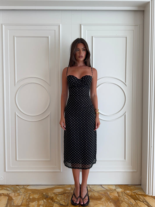 Delilah Midi Dress - Black