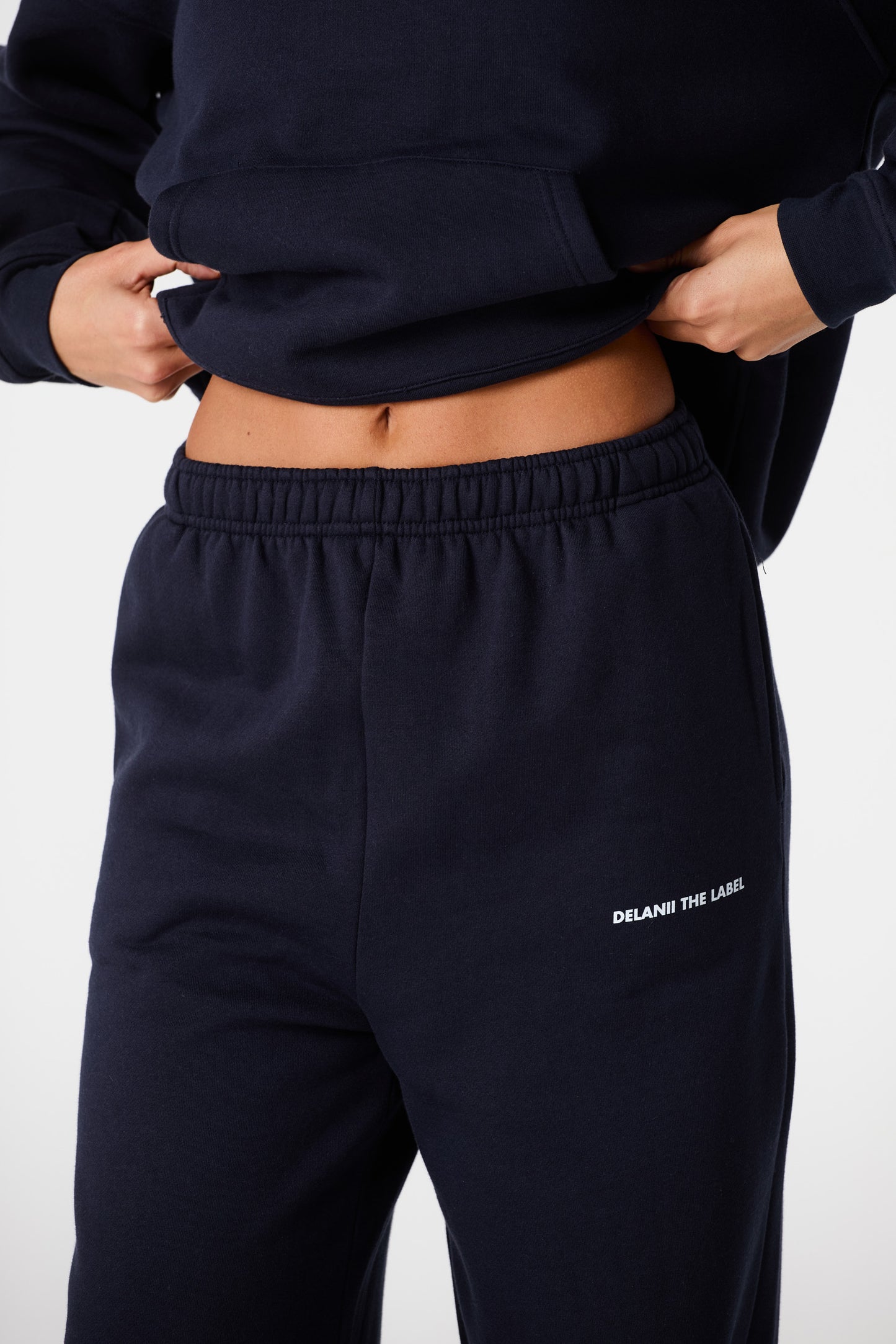 Athleisure Straight Leg Sweatpants - Navy