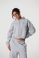 Zip Up Cropped Hoodie - Grey