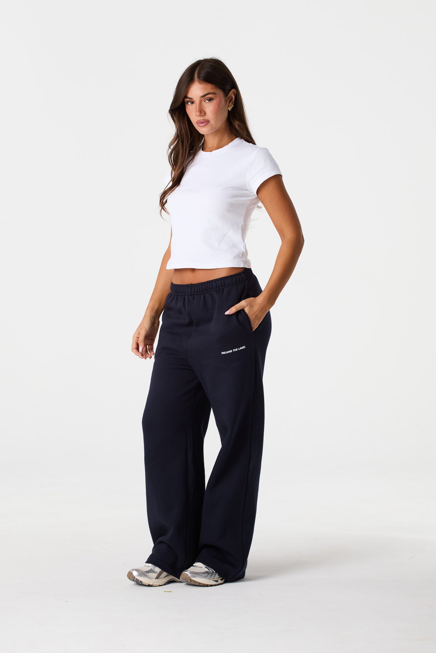 Athleisure Straight Leg Sweatpants - Navy